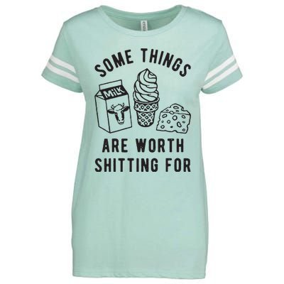 Some Things Are Worth Shitting For Enza Ladies Jersey Football T-Shirt