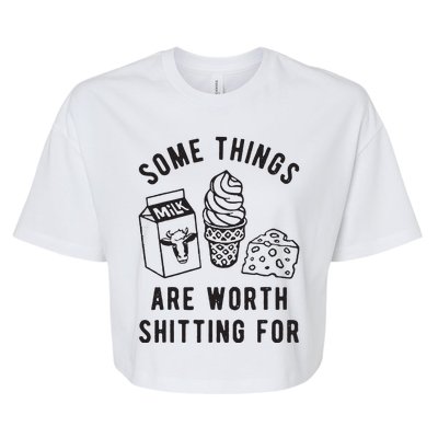 Some Things Are Worth Shitting For Bella+Canvas Jersey Crop Tee