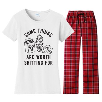 Some Things Are Worth Shitting For Women's Flannel Pajama Set