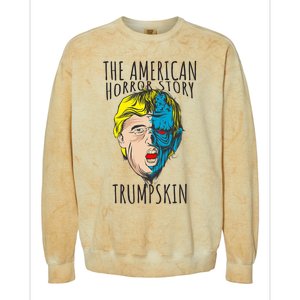 Scary Trumpskin American Horror Spooky Trump Colorblast Crewneck Sweatshirt