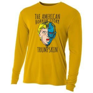 Scary Trumpskin American Horror Spooky Trump Cooling Performance Long Sleeve Crew