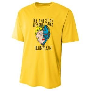 Scary Trumpskin American Horror Spooky Trump Youth Performance Sprint T-Shirt