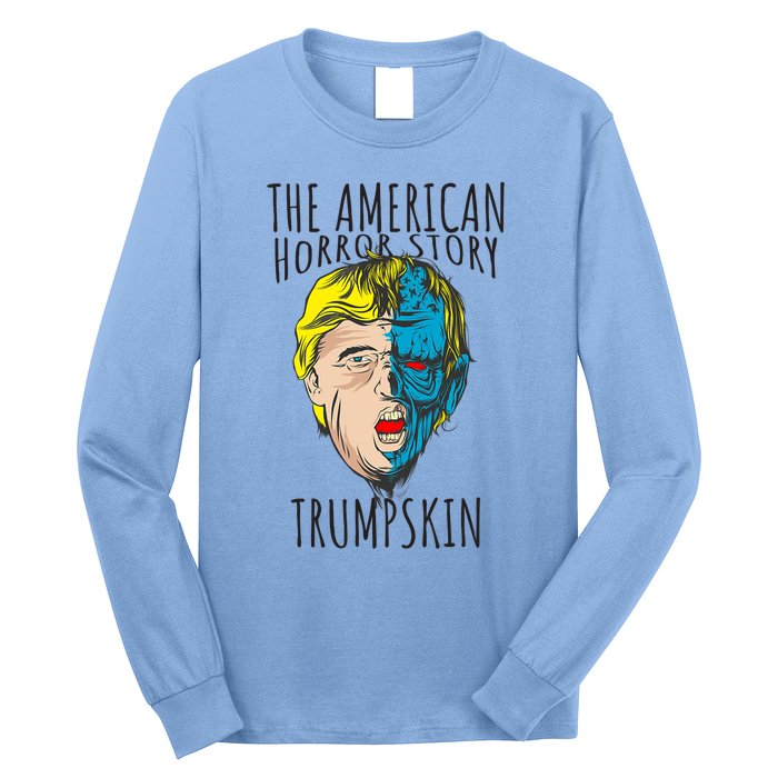 Scary Trumpskin American Horror Spooky Trump Long Sleeve Shirt