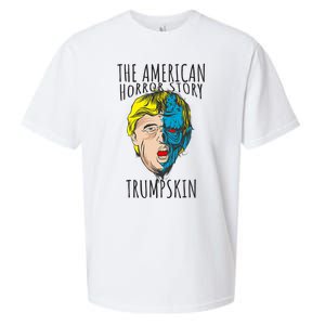 Scary Trumpskin American Horror Spooky Trump Sueded Cloud Jersey T-Shirt