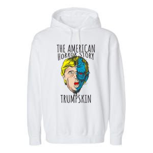 Scary Trumpskin American Horror Spooky Trump Garment-Dyed Fleece Hoodie