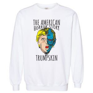 Scary Trumpskin American Horror Spooky Trump Garment-Dyed Sweatshirt