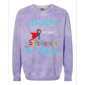 School Teachers Are Superheroes Distressed Design Colorblast Crewneck Sweatshirt