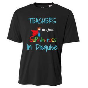 School Teachers Are Superheroes Distressed Design Cooling Performance Crew T-Shirt