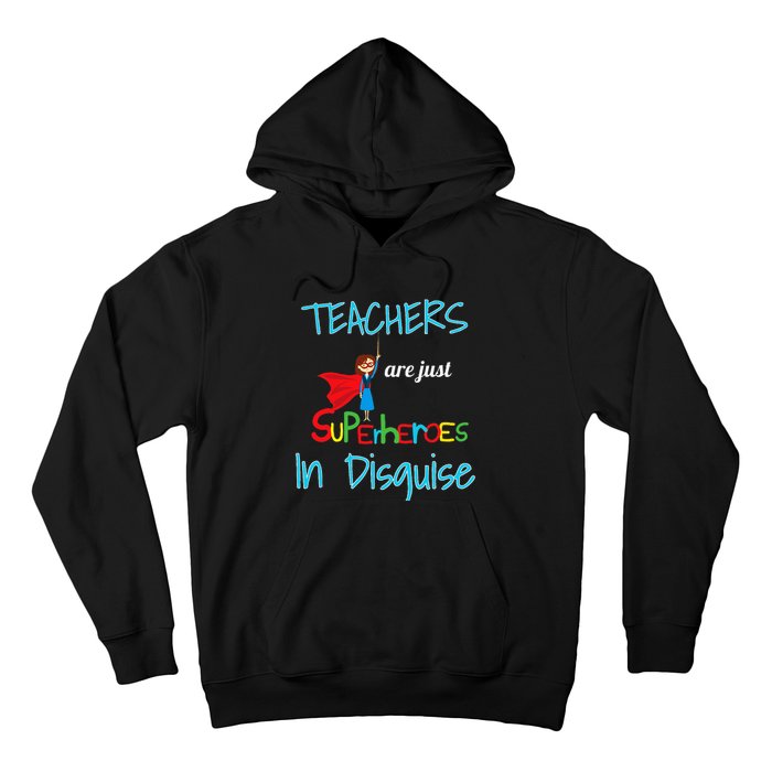 School Teachers Are Superheroes Distressed Design Hoodie