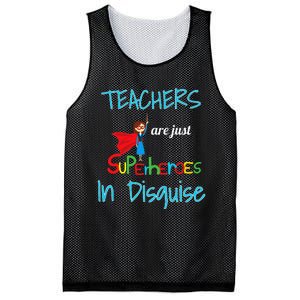 School Teachers Are Superheroes Distressed Design Mesh Reversible Basketball Jersey Tank