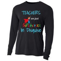 School Teachers Are Superheroes Distressed Design Cooling Performance Long Sleeve Crew