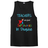 School Teachers Are Superheroes Distressed Design PosiCharge Competitor Tank