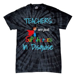 School Teachers Are Superheroes Distressed Design Tie-Dye T-Shirt