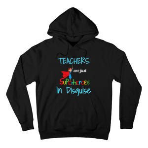 School Teachers Are Superheroes Distressed Design Tall Hoodie