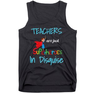 School Teachers Are Superheroes Distressed Design Tank Top