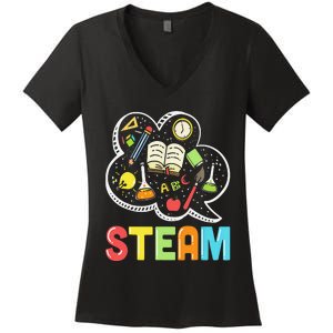 STEAM Teacher And Student Back To School STEM Women's V-Neck T-Shirt