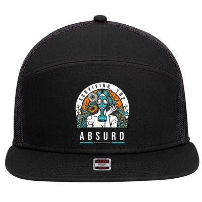 Surviving The Absurd 7 Panel Mesh Trucker Snapback Hat