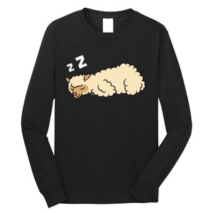 Sleeping Tired Alpaca Pajama Love Alpacas Long Sleeve Shirt