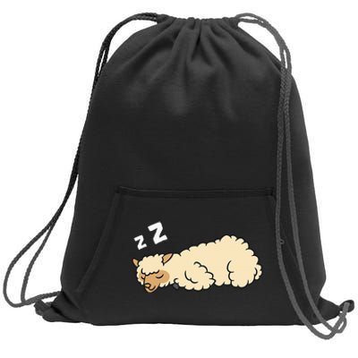 Sleeping Tired Alpaca Pajama Love Alpacas Sweatshirt Cinch Pack Bag