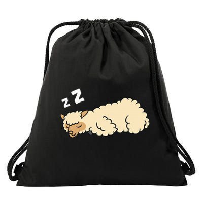 Sleeping Tired Alpaca Pajama Love Alpacas Drawstring Bag