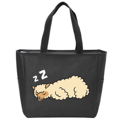 Sleeping Tired Alpaca Pajama Love Alpacas Zip Tote Bag