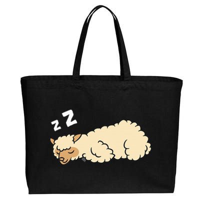 Sleeping Tired Alpaca Pajama Love Alpacas Cotton Canvas Jumbo Tote