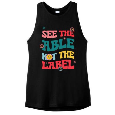 See The Able Not The Label Autism Awareness Month Gift Ladies PosiCharge Tri-Blend Wicking Tank