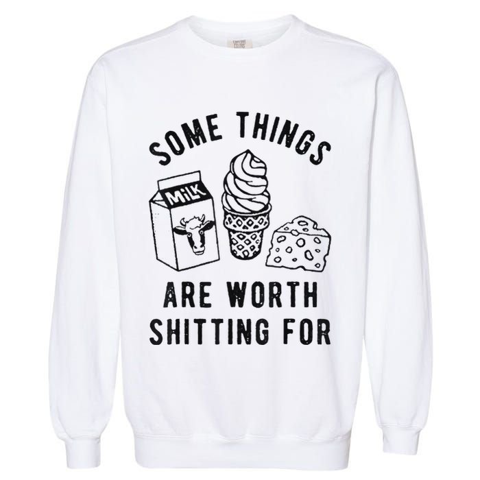 Some Things Are Worth Shitting For Garment-Dyed Sweatshirt