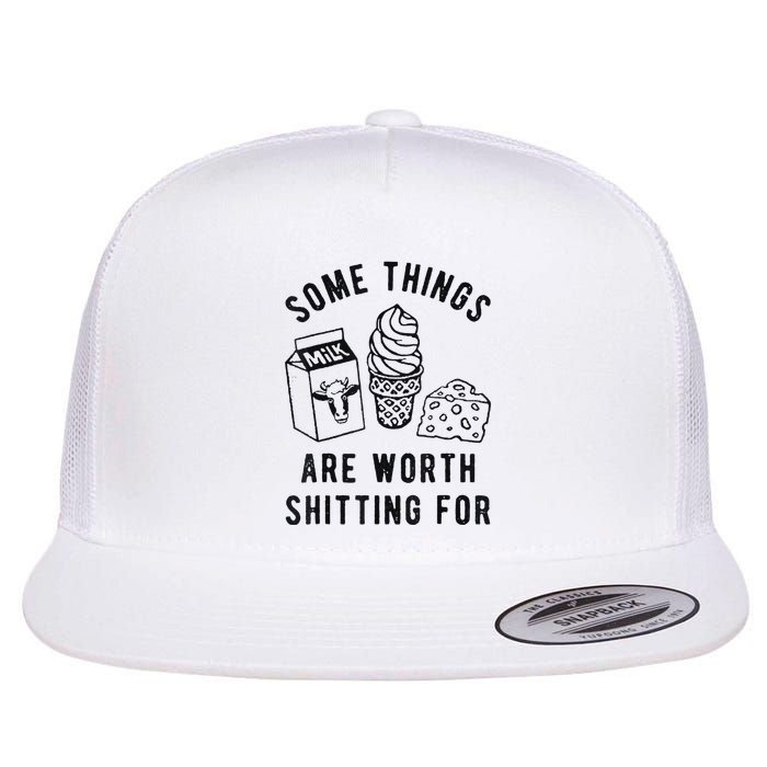 Some Things Are Worth Shitting For Flat Bill Trucker Hat