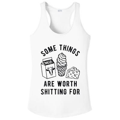 Some Things Are Worth Shitting For Ladies PosiCharge Competitor Racerback Tank