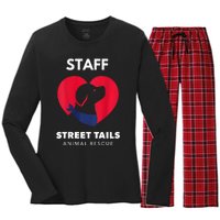 Street Tails Animal Rescue Staff Largew Women's Long Sleeve Flannel Pajama Set 