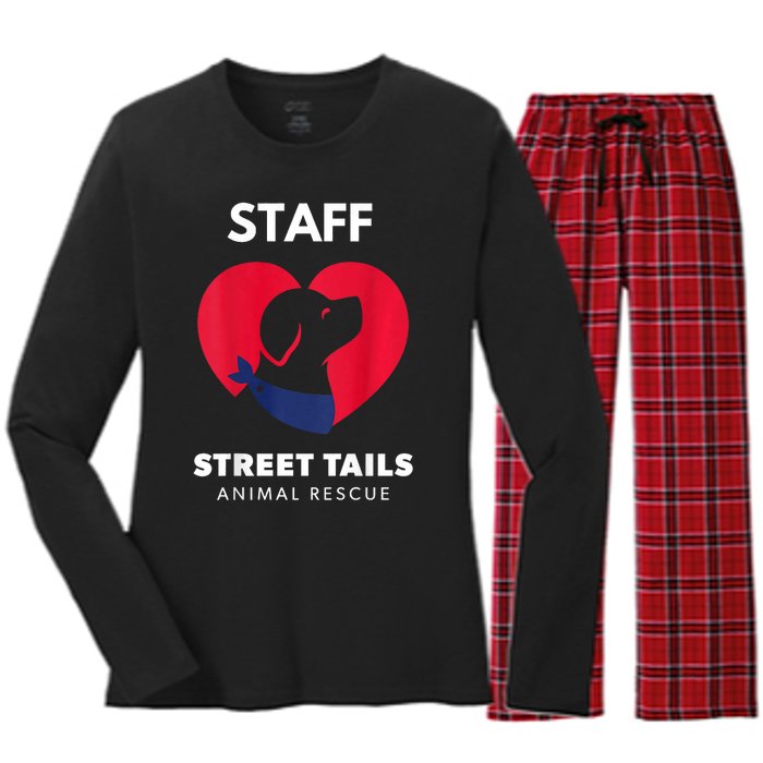 Street Tails Animal Rescue Staff Largew Women's Long Sleeve Flannel Pajama Set 