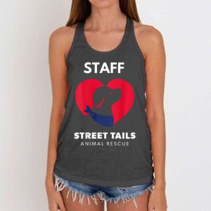 Street Tails Animal Rescue Staff Largew Women's Knotted Racerback Tank