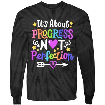 Staar Test About Progress State Test Teacher Testing Monitor Tie-Dye Long Sleeve Shirt