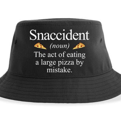 Snaccident The Act Of Eating A Large Pizza By Mistake Sustainable Bucket Hat