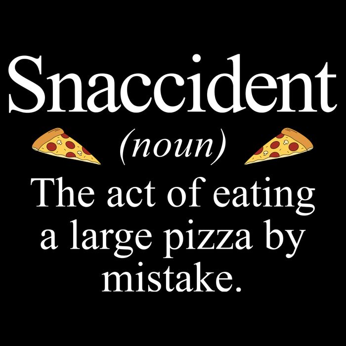 Snaccident The Act Of Eating A Large Pizza By Mistake Drawstring Bag