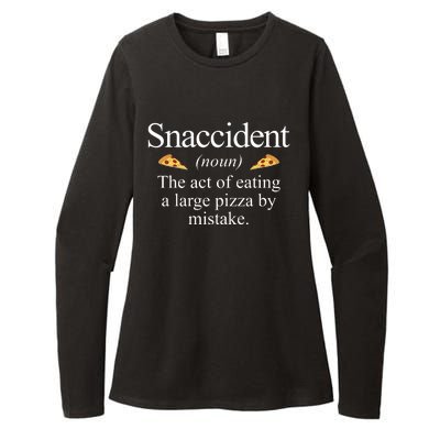 Snaccident The Act Of Eating A Large Pizza By Mistake Womens CVC Long Sleeve Shirt