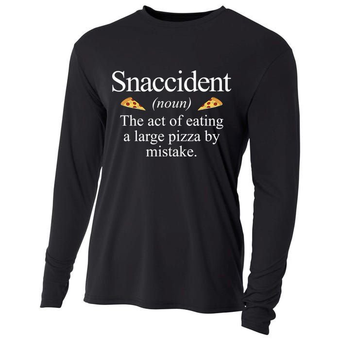 Snaccident The Act Of Eating A Large Pizza By Mistake Cooling Performance Long Sleeve Crew