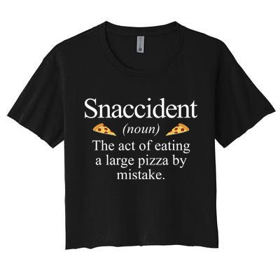 Snaccident The Act Of Eating A Large Pizza By Mistake Crop Top