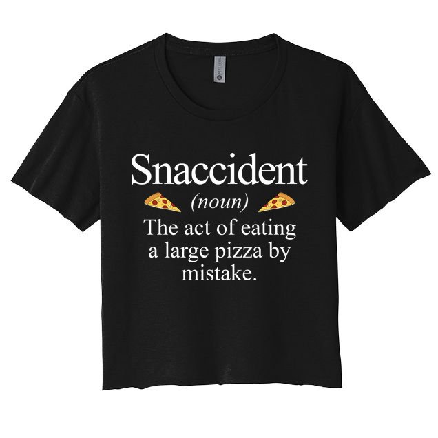 Snaccident The Act Of Eating A Large Pizza By Mistake Crop Top