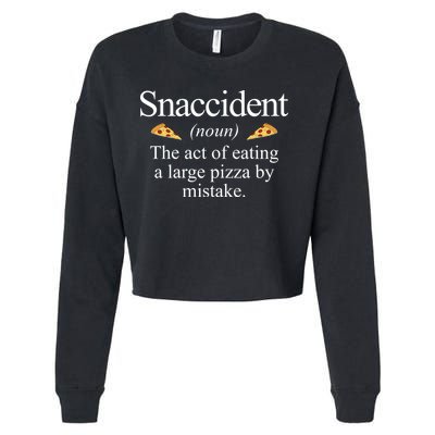 Snaccident The Act Of Eating A Large Pizza By Mistake Cropped Pullover Crew