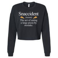 Snaccident The Act Of Eating A Large Pizza By Mistake Cropped Pullover Crew