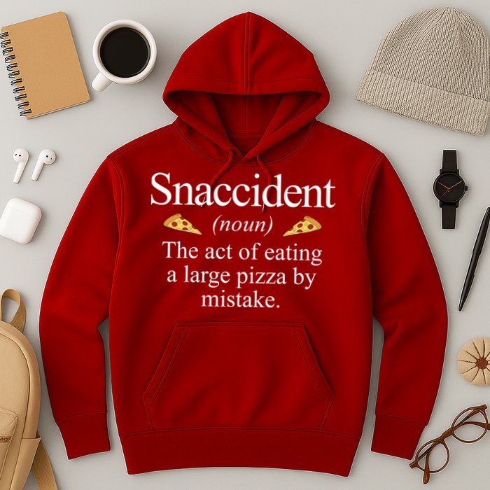 Snaccident The Act Of Eating A Large Pizza By Mistake Hoodie