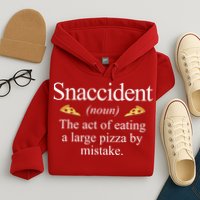 Snaccident The Act Of Eating A Large Pizza By Mistake Hoodie