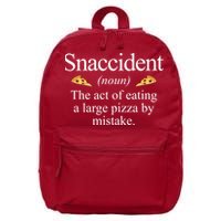 Snaccident The Act Of Eating A Large Pizza By Mistake 16 in Basic Backpack