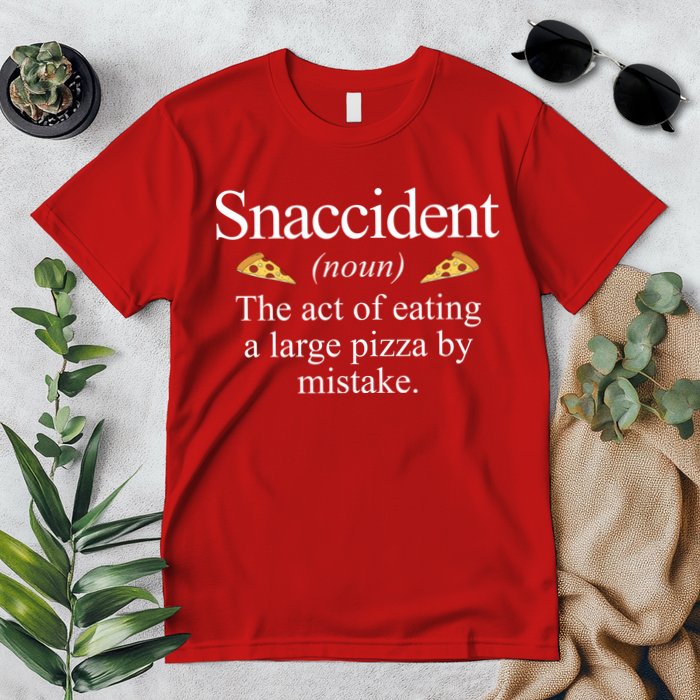 Snaccident The Act Of Eating A Large Pizza By Mistake Premium T-Shirt