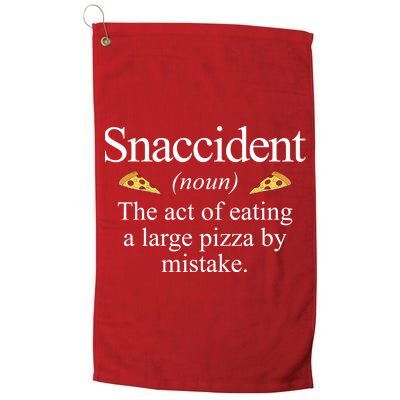 Snaccident The Act Of Eating A Large Pizza By Mistake Golf Towel