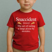 Snaccident The Act Of Eating A Large Pizza By Mistake Toddler T-Shirt