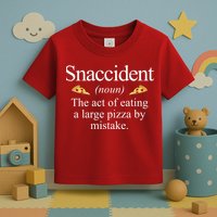 Snaccident The Act Of Eating A Large Pizza By Mistake Toddler T-Shirt