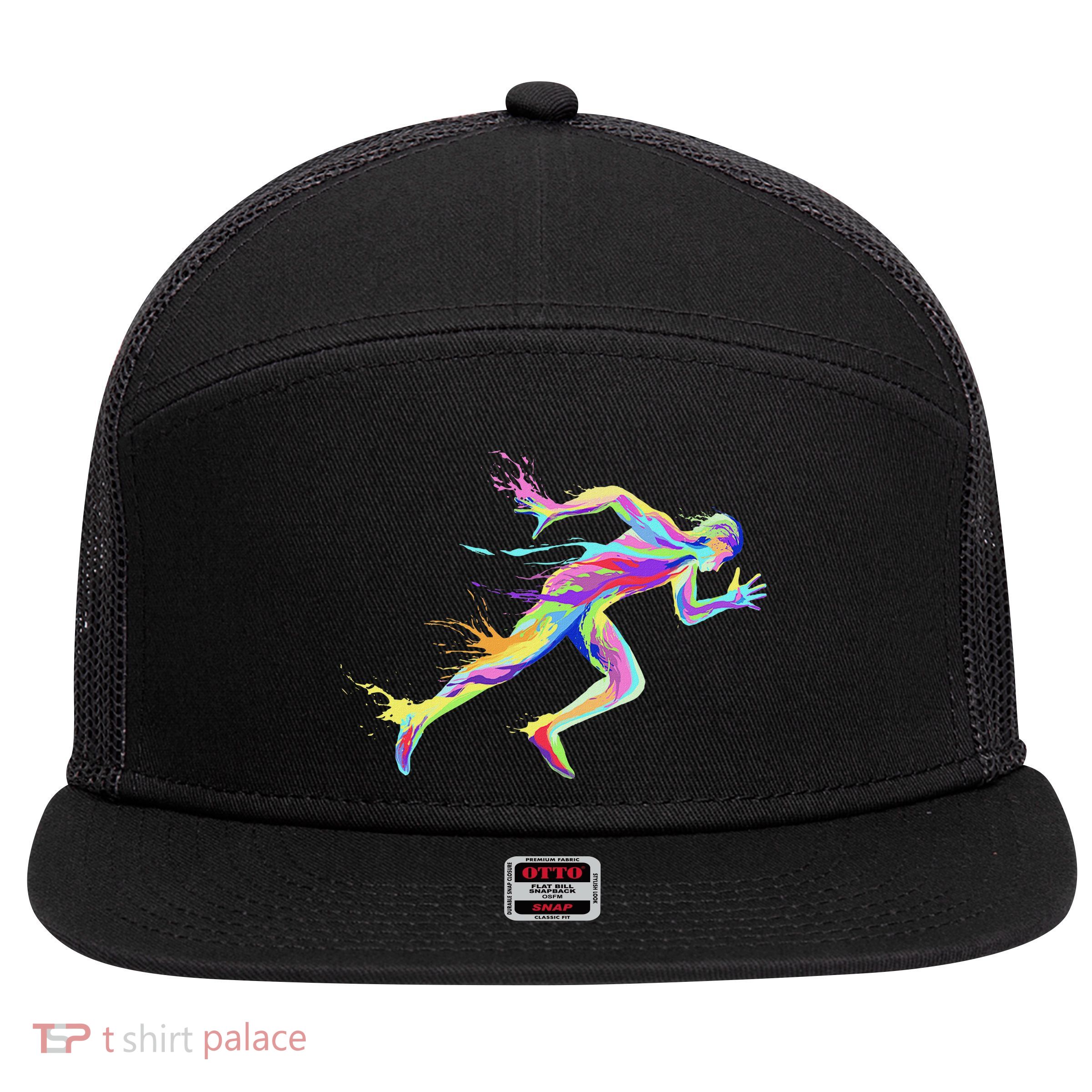 Sprinter Track And Field Runner Running Marathon 7 Panel Mesh Trucker Snapback Hat